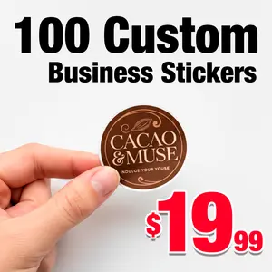 100 Custom Stickers for Small Business & Branding - High Quality Personalized Vinyl Labels for Packages, Logos & Crafts - Mega Deal $19.99 - Professional Waterproof Decals