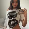 Women's Graphic Print Asymmetrical Neck Tee, Fashion Chic Casual Loose Fit Oversized Vintage Graphic T-Shirt for Daily Vacation Outdoor, Ladies Clothes for Summer, Womenswear, Streetwear, Casual Breathable Comfy Top