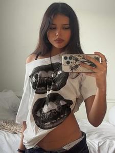 Women's Graphic Print Asymmetrical Neck Tee, Fashion Casual  T-shirt for Daily Holiday Vacation Outdoor Wear, Ladies Clothes for Summer