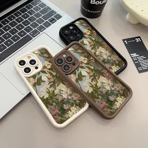 Phone Case for Samsung iPhone 16 Pro Max 17 15 Plus 14 13 12 11  Air XR XS Flower branches Shockproof Silicone TPU Bumper Drop Protection Soft Cover