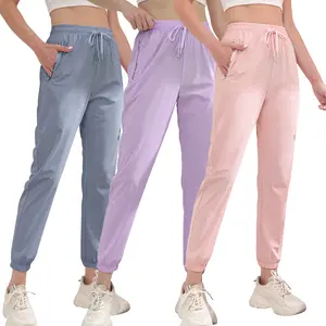 Women’s fashion casual long pants featuring a stylish jogger design and practical pocket placement; available in multiple colors; suitable for outdoor sports.