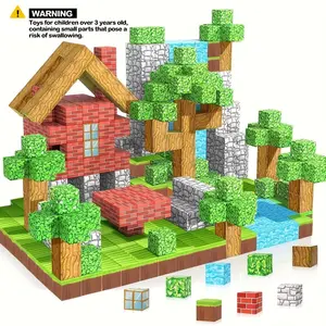 Magnetic Building Blocks Set for Kids, Interlocking Bricks & Magnetic Base, Building Block Sets, Stem Toy Gift for Boys Girls Ages 3+, Birthday Christmas Halloween