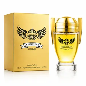 Invincible Gold Cologne for Men – Eau de Parfum Spray (3.4 Fl Oz)  Lasting Fresh Woody Citrus Cologne for Men – Luxury Masculine Fragrance Spray, Casual & Evening Wear
