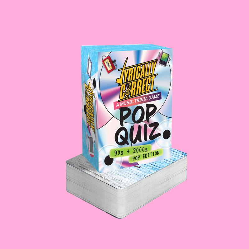 Lyrically Correct Pop Quiz 90s and 2000s Edition Music Trivia Card Game, 140 Playing Cards