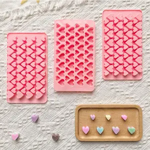 Heart Shaped Chocolate Mold, 1 Count 56-cavity Flexible Silicone Cake Cookie Candy Mold, Cake Decorating Baking Mold for Home Kitchen Silicone Molds