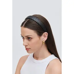 Embossed Woven Vegan Leather Headband Headband