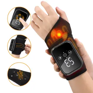 Heated Wrist Massager, Rechargeable Cordless Wrist Massager, Wireless Wrist Heating Pad with 3 Heating & Vibration Modes, Wrist Massager for Wrist Pain Relief, Mother's Day Gifts, Father's Day Gifts, Birthday Gifts for Women Men