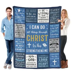Christian Gifts for Men, Religious Gifts for Men, Baptism Gifts for Boys, Spiritual Inspirational Gifts for Man, Bible Catholic Gifts, Confirmation Gifts for Boys, Christian Blanket 50" X 60" cooling