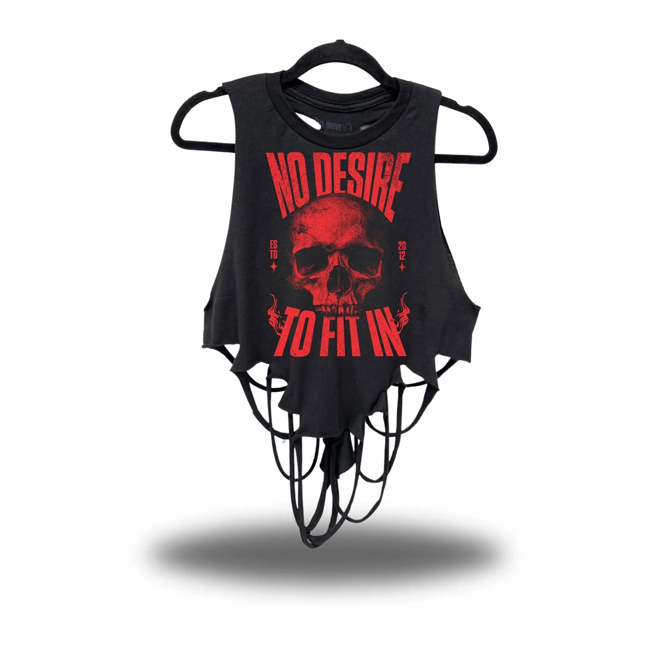 TheDriveClothing Fit In Crop Tank Top – Black Vintage Streetwear Graphic Crop Top, Women’s Oversized Y2K Grunge Biker Fashion Tank, Cotton Casual Gym Outfit Apparel for Women