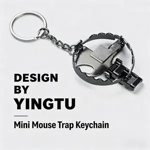 Mini Metal Mousetrap Keychain, 2-in-1 Beer Bottle Opener & Car Keychain, Novelty Cool Gadget, Creative EDC Accessory & Bag Charm