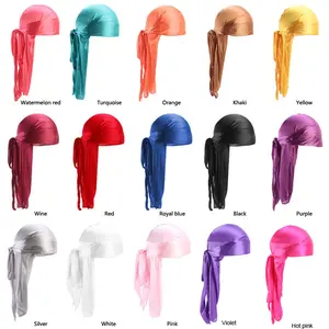 BIGWIG unisex solid color simple versatile headscarf, stretch silk hair scarf, outdoor sports headband, back-tied cycling cap, Arab pirate hat, high-end satin headscarf, suitable for street dance pirate hat