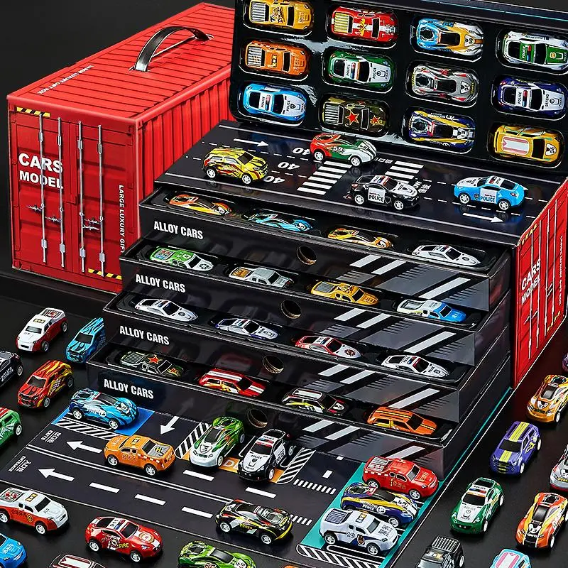 Black Friday48 PCS Pull Back Race Cars Playset Toy Kit with Box Gift for Kids: Random Pattern Car Toys– Unique Car Collection Garage Mini Vehicle Set– Christmas Birthday Party Gift for Boys & Girls