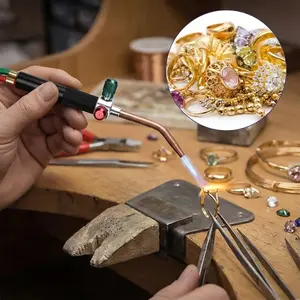 Portable Oxygen Acetylene Welding Torch Set, 1.8m/6ft Super Soft Braided Tube, 5 Bend Nozzles, Quick Connectors, Jewelry Copper Pipe Tool, Super Soft Hose