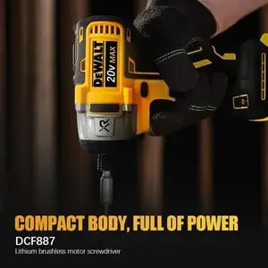DEWALT DCD887 Impact Driver Electric Drilling Tools 20V Cordless Drill Lithium-ion Electric Screwdriver Brushless Motor Power To