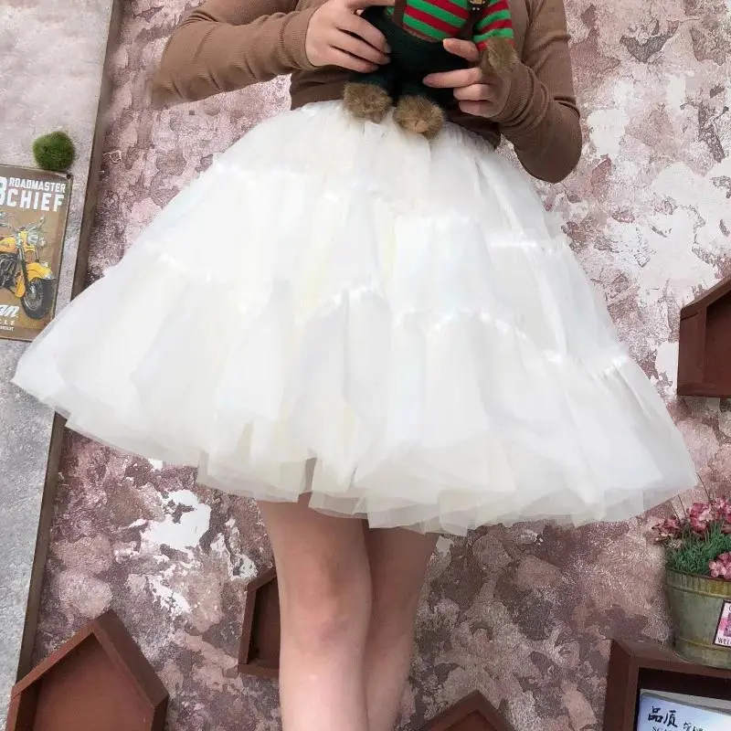 Girls' 60-100cm Ruffled Polyester Organza Petticoat Short Skirt, Cute Fashion Accessory Set, Layered for Cosplay & Bridal Use, One Size, Cute Fashion Accessory Sets