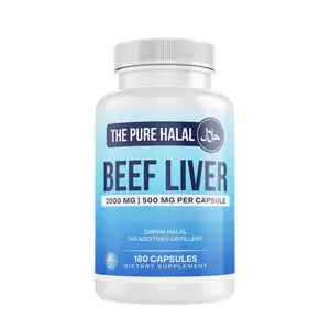 Halal Beef Liver Supplement - 180 Capsules - 3000mg Per Serving