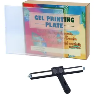 Gel Printing Plate Kit - 8" x 10" Upgraded Gel Plate for Printing Supplies  Print Plate with Brayer for Press Art for Card Making, Crafts, Scrapbooking &  Decor