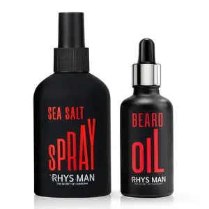 Rhys Man Beach Wave Texture Spray & Beard Oil for Men – Hair Styling & Beard Softening Grooming Kit, Mens Hair Styling Products Gift for Him Summervibes