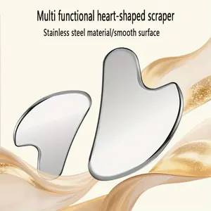 2 pieces of stainless steel scraping facial tools - scraping tool, facial carving tool, chin shaper, double chin reducer, body scraping tool, lymphatic drainage massager, facial skin care - silver