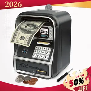 Piggy Bank for kids, Large Capacity Coin Bank Money Jar, Electronic ATM Coin Cash Bank with Password Code Lock and Auto Grab Bill Slot – Summer Gift & Children's Day Gift