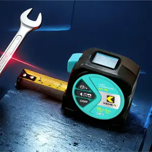 Kemexx Laser Distance Meter & Tape Measure Combo, Dual Function Design, Precision Measurement, Smart Display, Long Battery Life, Indoor Decoration