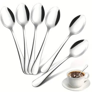 6 Pieces Espresso Spoon Set, Stainless Steel Coffee Spoon - Length 4.72 in Mini Coffee Spoons for Coffee, Hot Tea for Coffee Bar Cutlery Tableware
