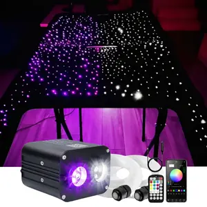20W Dual Color 1000 Pcs Starlight Headliner Kit with Twinkle , RGBW LED Fiber Optics Star Ceiling Lights for Car Interior Light by APP & RF Control , Ambient Lighting On Car Stuff for Men Multifunctional Starlight Car Roof Kit  Summer vibes