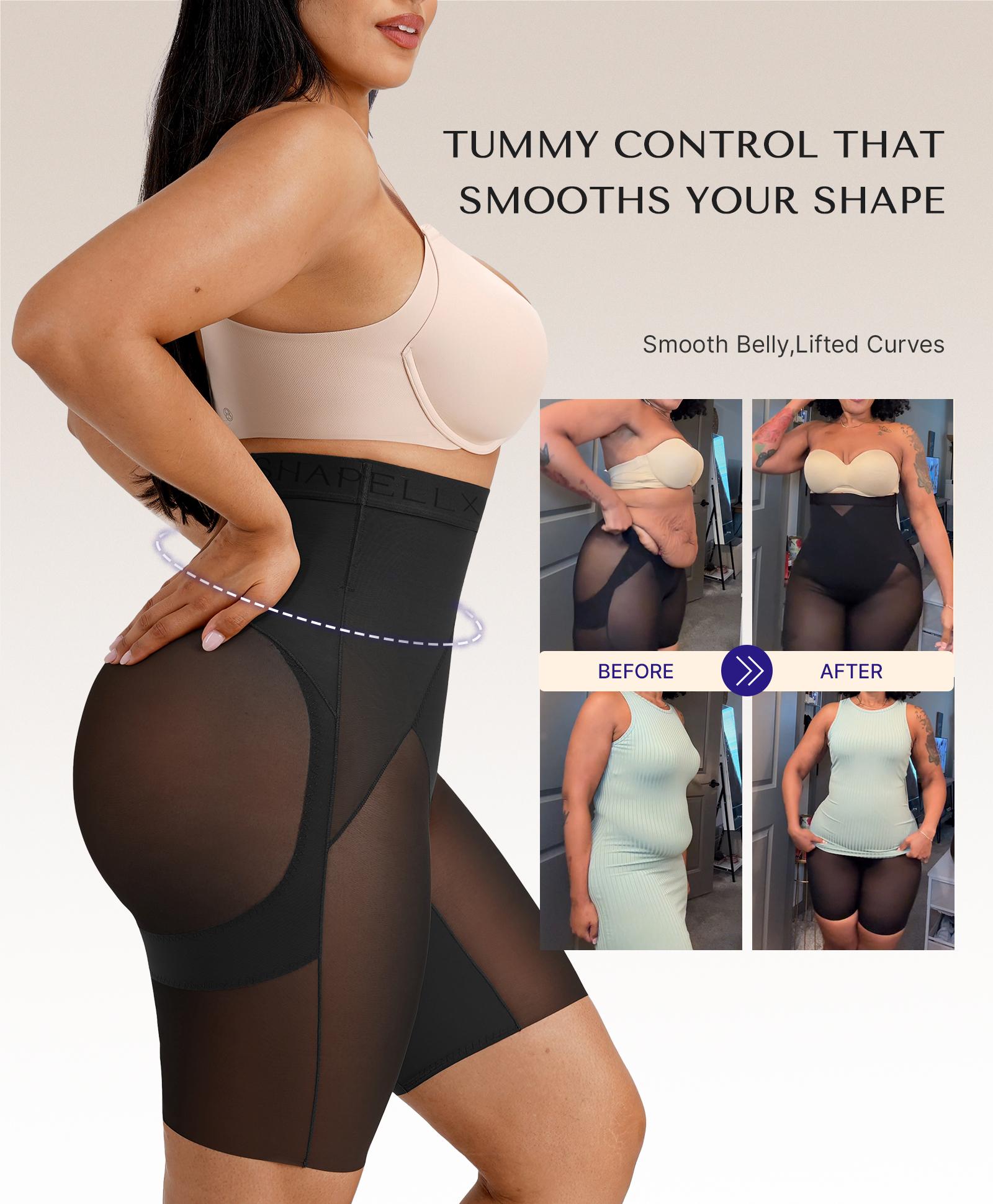 SHAPELLX  BOOT-YEAH MeshSmooth X-Compression Tummy Control Hip-Lifting All-Day Shaping High-Waist Mid Leg Thigh Shaping Breathable Mesh Short