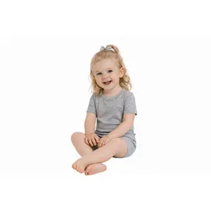 Heathered Gray, Bamboo Two Piece Short Sleeve & Shorts Pajama Set