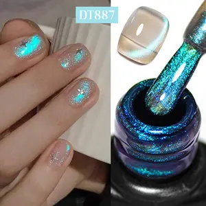 Meet Across 7ML Blue Tears Cat Eye Gel Nail Polish Set, Magnetic DIY Manicure Kit, Aurora Glitter UV LED Long-Lasting Varnish, Gel Nail Art for Home & Salon