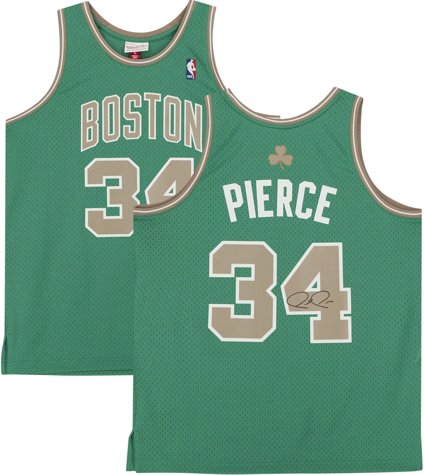 Paul Pierce Boston Celtics Autographed Green and Gold 2007-08 Mitchell & Ness Replica Jersey - Fanatics Authentic Certified
