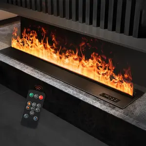 Water Vapor Fireplace Recessed Flame Color Realistic Atomized Flame, Electric Fireplace with Manual Water Control and Remote Control,with 5ft Power Cord