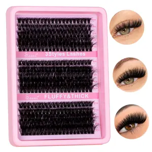 Lash Clusters Kit 70D+80D+90D DIY Lash Extension Kit D Eyelash Extensions with Bond &Seal &Remove &Eyelash Tweezers Eyelashes and 10-18MM Cluster Lashes 300Pcs Eyelashes Extension Set