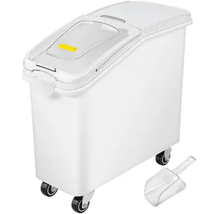 21 Gallon Ingredient Bin With Scoop, 400-Cup Capacity Food Storage Container With Sliding Lid For Commercial Kitchen, Restaurant Pantry Organization, Dry Goods Storage Bin For Bakery And Catering