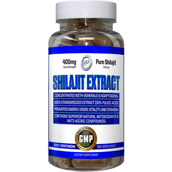 Hi Tech Pharmaceuticals Himalayan Shilajit Standardized Extract Supplement - 60 Capsules, Natural Ingredients, Minerals, Vitamins, Fulvic Acid for US Healthcare Energy Support, Antioxidant Benefits