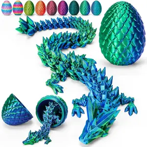 3D printed dragon-shaped Easter baskets filled with surprise eggs, crystal dragon egg toys with movable joints, executive-level dragon-shaped stress-relief desktop toys, Christmas decoration Easter egg filling gifts, suitable for boys and children.