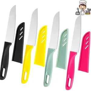 Easter Gift 8 pieces Paring Knives (4PCS Peeling Knives and 4PCS Knife Sheath), Ultra Sharp Vegetable and Fruit Knife,