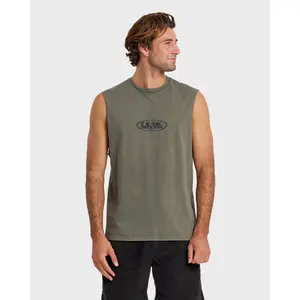 Blends Oversized Acid Wash Tank Top - Grape Leaf