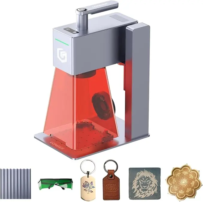 Longer Nano Pro 12W Portable Laser Engraver, 5000mm/s High-Speed Cutter, 0.01mm Precision for Wood, Acrylic, Leather, Metal, Ceramics – Easy Setup, Safety, Lightburn & LaserGrbl Compatible