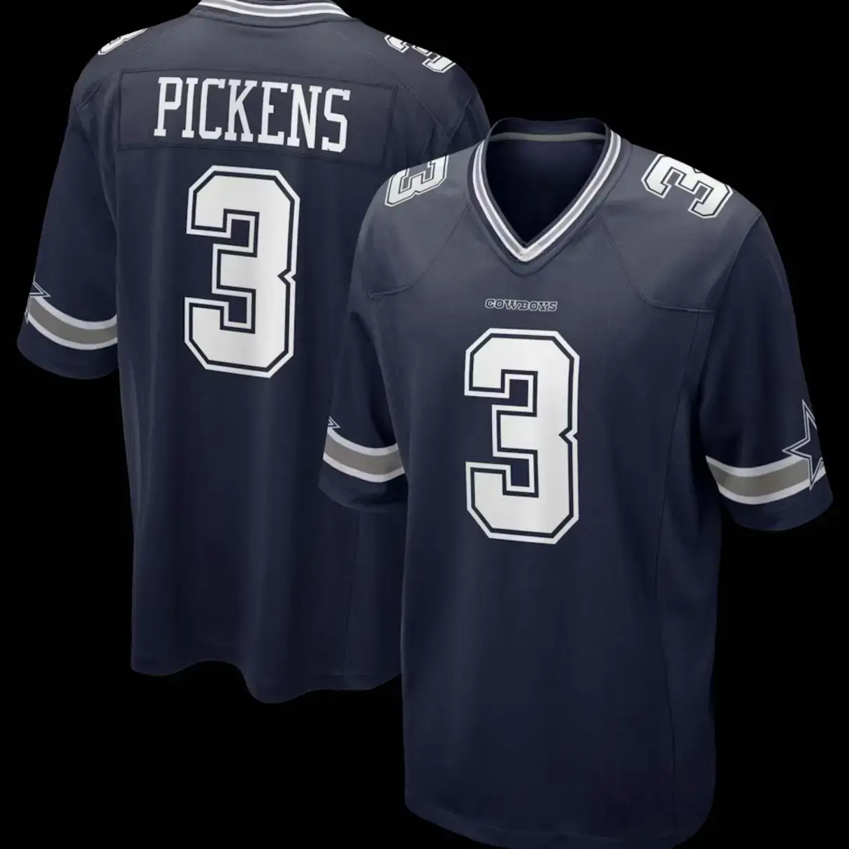 Dallas Pickens #3 Inspired Football Jersey, Black Home Game Player Style Shirt, Unisex American Football Fan Apparel, Game Day Sportswear, Streetwear Outfit, Gift for Football Fans 🏈🔥