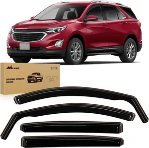 Nilight Acrylic In-Channel Side Window Rain Guards for Chevrolet (Chevy) Equinox 2018-2024, 4PCS Vent Deflectors with Adhesive Tape & Metal Clips for Car Air Circulation