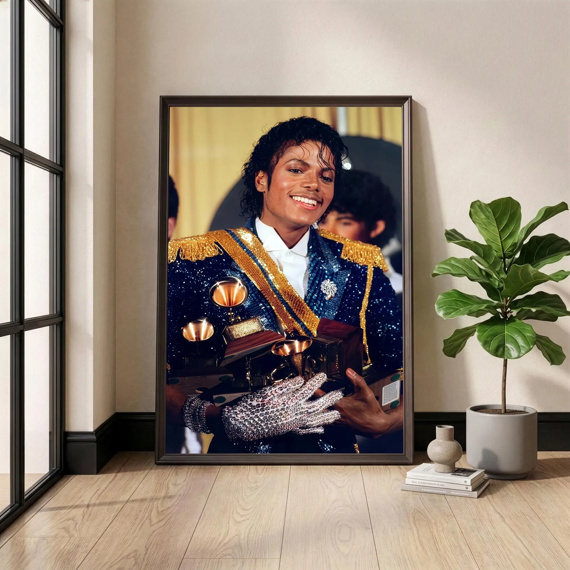 Michael Jackson Poster, King of Pop Wall Art, Grammy Awards Print, Vintage Music Decor, 80s Pop Culture, Retro Photography, Musician Gift( Unframed - Print Only )