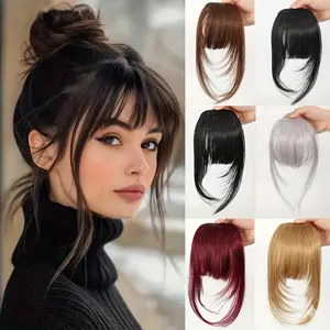 Invisible Clip-in Air Bangs Realistic Fringe Hairpiece Natural Look Lightweight Wig Bangs for Women Easy to Wear Versatile Use