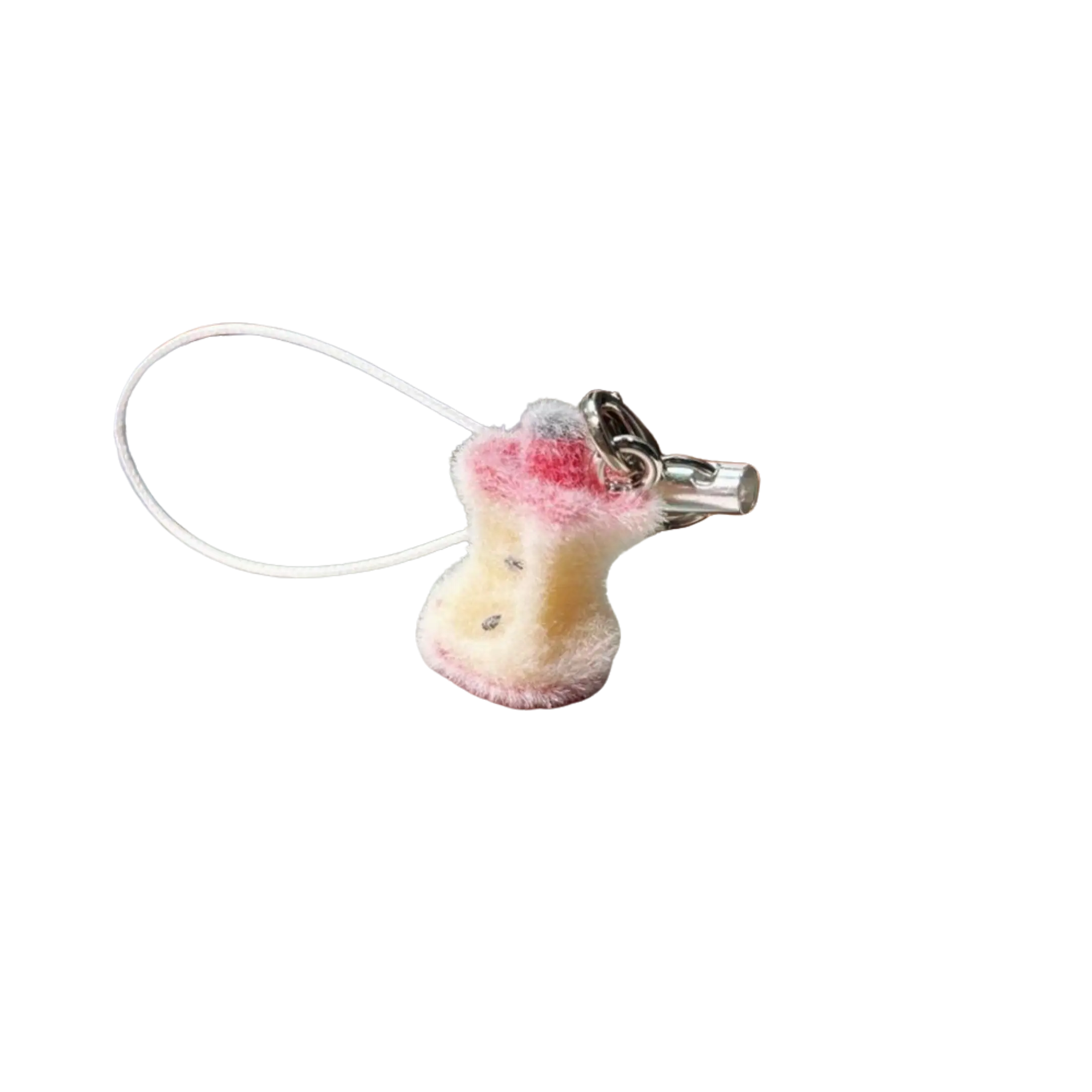 Soft Flocking 3D Cartoon Love Heart Apple Core Charm - Playful Aesthetic Fashion Accessory for Phone Charms, Bag Accents, Sports & Outdoor Protective Gear