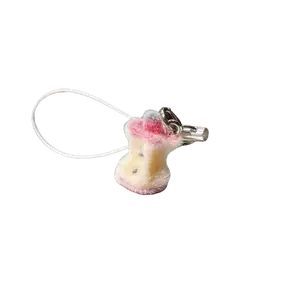 Creative Flocked Love Heart Apple Charm • 3D Cartoon Food Design • Apple Core Pendant for Bag & Phone Chain