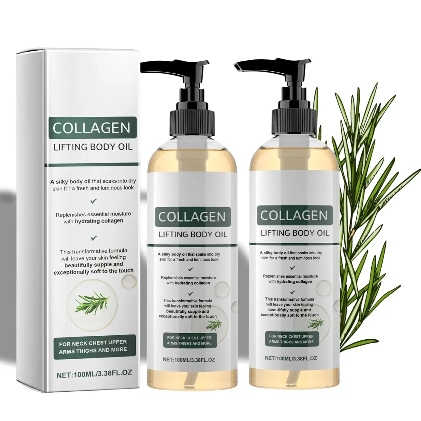 Hydrating Collagen Oil For Body & After Shower - Collagen Lifting Body Oil, Moisturizing Anti Aging Silk Body Oils for Women & Men, Helps Soften Appearance Of Crepey Skin