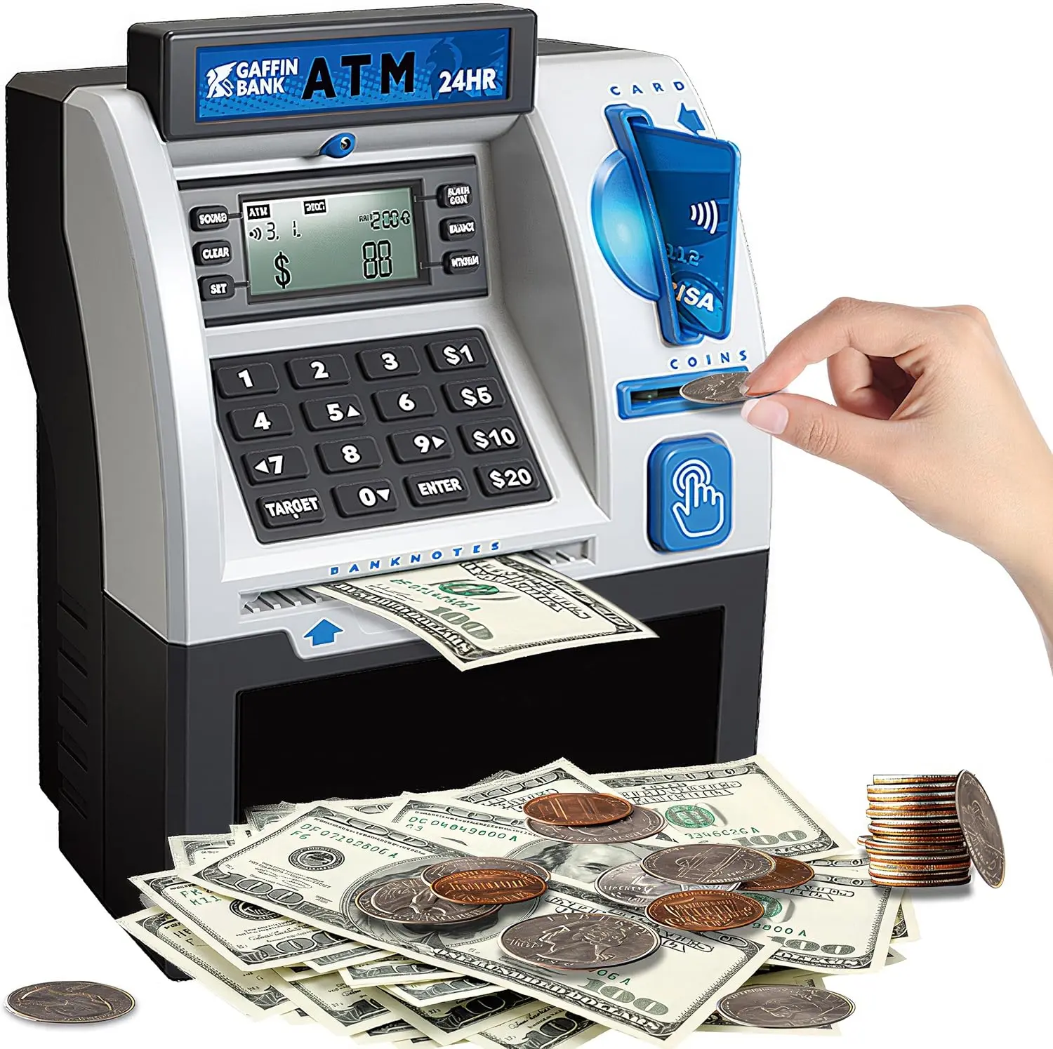 Magic Collection ATM Piggy bank toy for kids, rolling money saving box back to school sale, best gift for boys and girls