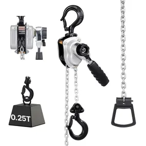 VEVOR Manual Lever Chain Hoist, Summervibes, 1/4T 550LBS Capacity Heavy Duty Come Along, 5FT Lift G80 Alloy Steel Chain With Dual Pawl Mechanical Brake,360°Rotating Hooks, for Warehouse Construction Garage