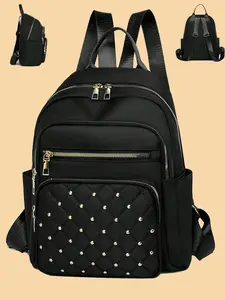 Women's Large Capacity Travel Trendy Backpack – Stylish Diamond Lattice Design in Durable Oxford Cloth, Perfect for Casual Day Trips & Commuting