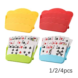 Poker Card Storage Rack, No-Holding Design, Four-Color Poker Game Accessories, Suitable for Elderly & Arthritis Patients